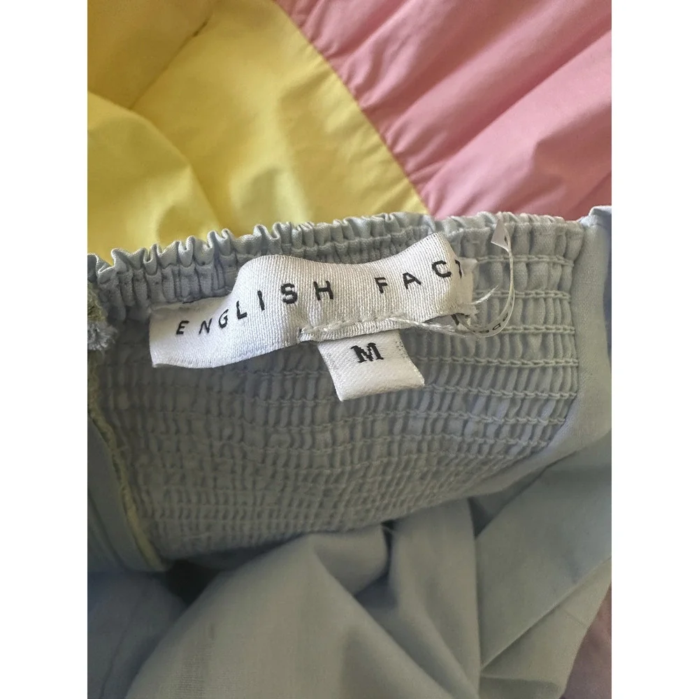 English Factory Pastel Color Block Tiered Midi Dress Sleeveless Size Medium - Picture 10 of 16